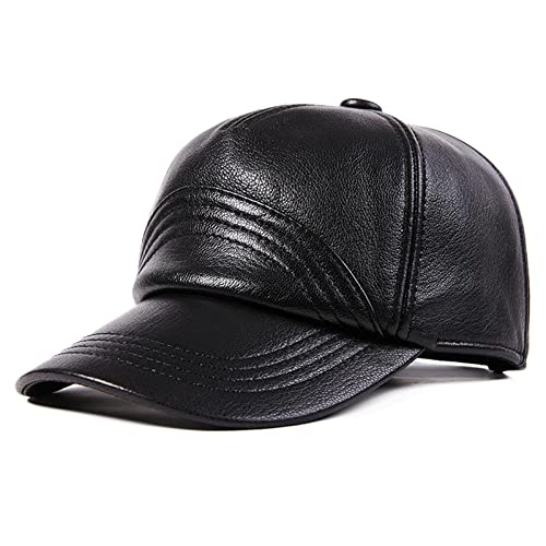 HNVAVQ Baseballmütze Leder Schirmmütze Unisex Retro Verstellbar Hut Freizeit Cap Vintage Golf Sport Outdoor Schildmütze von HNVAVQ