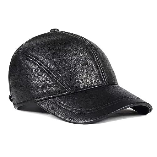 Unisex Klassische Leder Baseball Cap Sports Outdoor Basecap Kappe Schirmmütze Herbst Winter Baseballmütze von HNVAVQ