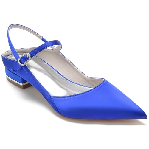 Women's Dress Shoes Low Heel Pumps Closed Toe Comfort Casual Slingback Flats Ankle Strap Satin Pointed Toe Wedding Flats Bridal Shoes for Prom Evening Party Women's Dress Shoes Low Heel Pumps Closed Toe Comfort Casual Slingback Flats Ankle Strap Satin Pointed Toe Wedding Flats Bridal Shoes for Prom Evening Party von HNVAVQ