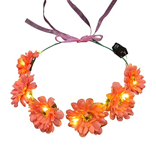 Blumen-Stirnband, LED-Kopfbedeckung, Sommer, leuchtender Stirnband, Kranz für Nachtstand, für den Sommer, Haarreifen von HNsdsvcd