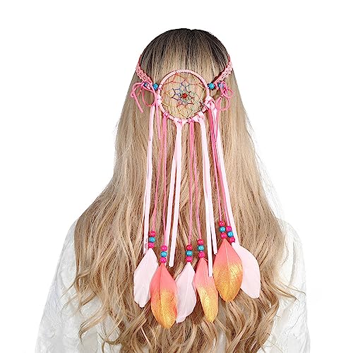 Böhmisches Feder-Haarband für 55–60 cm Kopfumfang, für Kinder und Mädchen, Geburtstagsgeschenk, Blumenfeder-Stirnband von HNsdsvcd