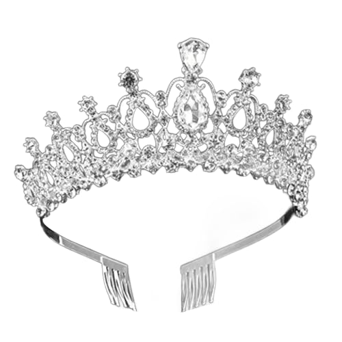 Brautschmuck, voller Diamantkristall mit Befestigungskamm für Hochzeit, Party, Kopfschmuck mit Strasssteinen, Frauengeburtstag, Barock-Stirnband, Hochzeit, Barock-Stirnbänder für Damen von HNsdsvcd