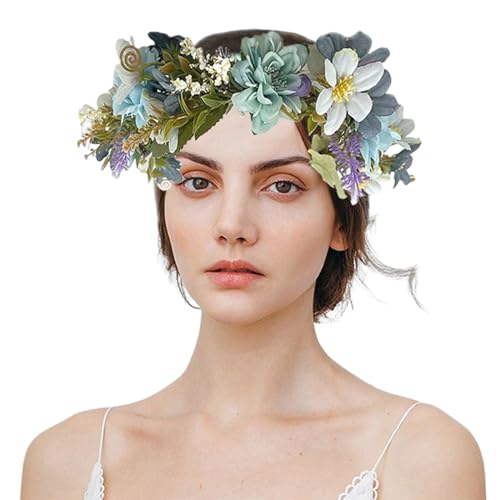 Bunte Blumen-Haarbänder für Damen, Braut, Blumenkranz, perfektes Geschenk, geeignet für verschiedene Anlässe, elastische Kopfbedeckungen von HNsdsvcd