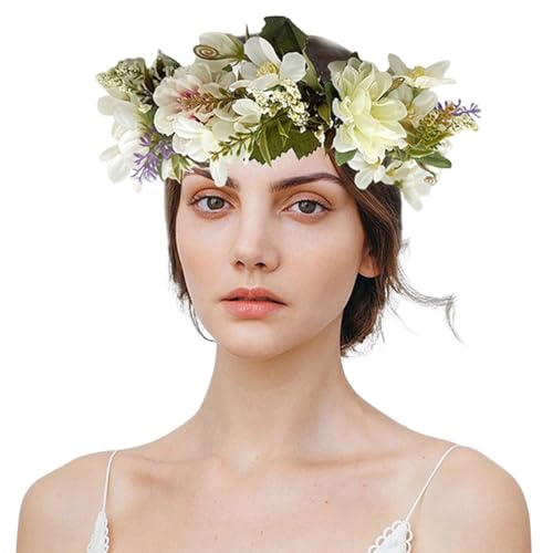 Bunte Blumen-Haarbänder für Damen, Braut, Blumenkranz, perfektes Geschenk, geeignet für verschiedene Anlässe, elastische Kopfbedeckungen von HNsdsvcd