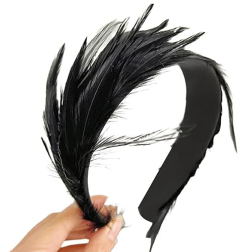 Buntes Feder-Haarband, Fascinator, Kopfschmuck für Pferderennen, Maskerade, Teeparty, Rollenspiele, Kopfbedeckung, modisches Haar-Accessoire von HNsdsvcd