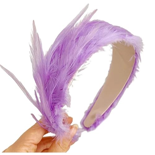 Buntes Feder-Haarband, Fascinator, Kopfschmuck für Pferderennen, Maskerade, Teeparty, Rollenspiele, Kopfbedeckung, modisches Haar-Accessoire von HNsdsvcd