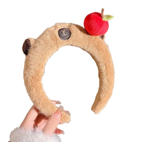 Capybara-Stirnband für Teenager, Cartoon-Design, Plüsch-Kopfbedeckung für Erwachsene, zum Waschen des Gesichts, Sport-Stirnband, rutschfest, Cartoon-Stirnband zum Waschen des Gesichts, von HNsdsvcd