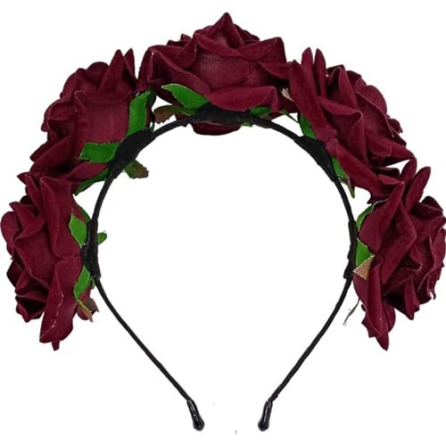 Elegantes, gepolstertes Rosen-Stirnband für Party-Dekorationen für Musik-Festivals, Foto-Requisiten für Mädchen, Fotografie-Blumen-Haarband von HNsdsvcd