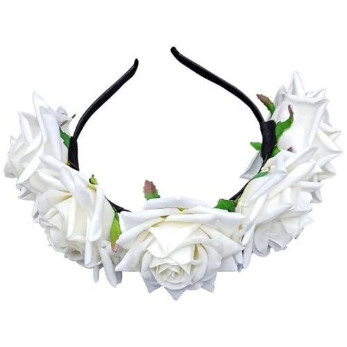 Elegantes, gepolstertes Rosen-Stirnband für Party-Dekorationen für Musik-Festivals, Foto-Requisiten für Mädchen, Fotografie-Blumen-Haarband von HNsdsvcd