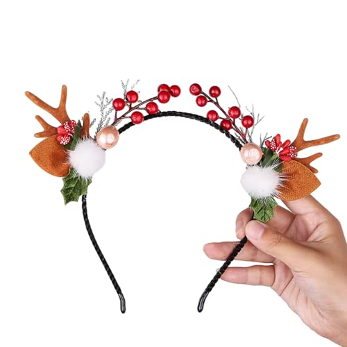 Festliches Haarband für Weihnachten, Hirschgeweih, Haarreifen für Erwachsene, Kinder, Urlaub, Kostüm, Partybevorzugung, Kopfschmuck, Urlaubs-Stirnband, Damen-Stirnband, Haarschmuck für Mädchen von HNsdsvcd