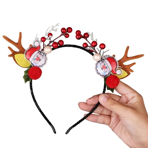 Festliches Haarband für Weihnachten, Hirschgeweih, Haarreifen für Erwachsene, Kinder, Urlaub, Kostüm, Partybevorzugung, Kopfschmuck, Urlaubs-Stirnband, Damen-Stirnband, Haarschmuck für Mädchen von HNsdsvcd