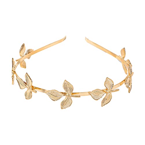 Golden Series Stirnband mit glänzenden Blättern, Barock-Stirnband für Braut, Entenschnabel, Haarspange für Hochzeit, Party, Barock-Stirnband, Hochzeit, Barock-Stirnbänder für Damen von HNsdsvcd