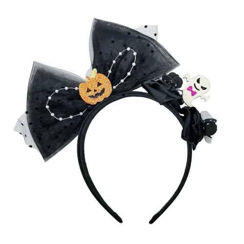 Gothic Kürbis Schleife & Rose Haarreifen Halloween Stirnband Bühne Karneval Party Frauen Styling Stirnband Halloween Schädel Stirnband Halloween Blume Schädel Stirnband Halloween Stirnbänder für von HNsdsvcd