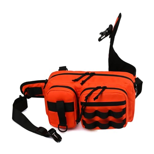 HNsdsvcd Camping Große Kapazität Angelausrüstung Tasche Wasserdicht Wandern Crossbody Brusttasche Hüfttasche Outdoor Reise Schultertasche Große Kapazität Angelausrüstung Tasche, Orange von HNsdsvcd