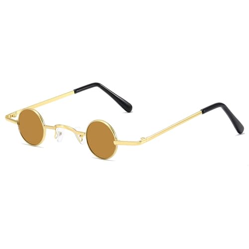HNsdsvcd Vintage Sonnenbrille Runde Steampunk Sonnenbrille Rund Metallrahmen Kleine Runde Sonnenbrille Gothic Sonnenbrille Hippie Brille Kleine Runde Sonnenbrille von HNsdsvcd