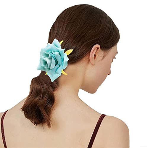 Haargummis mit Rosenmotiv, Pferdeschwanz-Halter, Blumen-Haargummis für Damen, Blumen-Haargummi, elastisches Band, Blumen-Haargummis für Frauen von HNsdsvcd