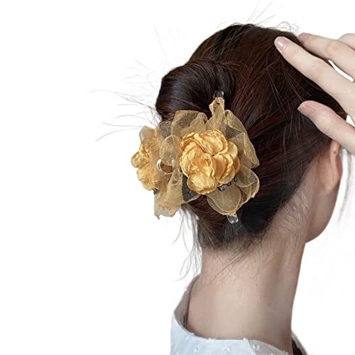 Haarklammer mit Vintage-Blume, für Damen, Netz, Blume, Haarklammer, Haarklammer, Haarklammer, Haarklammer, Vintage-Stil, Blumen-Haarspange für Damen von HNsdsvcd