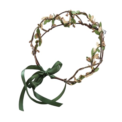 Haarreif mit natürlichen Blättern, verstellbar, ethnisch, für Hochzeit, Party, Braut, Haarschmuck, Barock-Stirnband, Hochzeit, Barock-Stirnbänder für Damen von HNsdsvcd