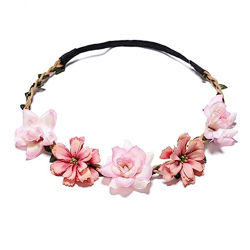 Haarschmuck mit Rosenblüte, Brautschmuck, dunkelrosa, Feen-Kopfschmuck, Braut-Kopfschmuck für Strand, Hochzeit, Requisiten, Braut-Haarschmuck von HNsdsvcd