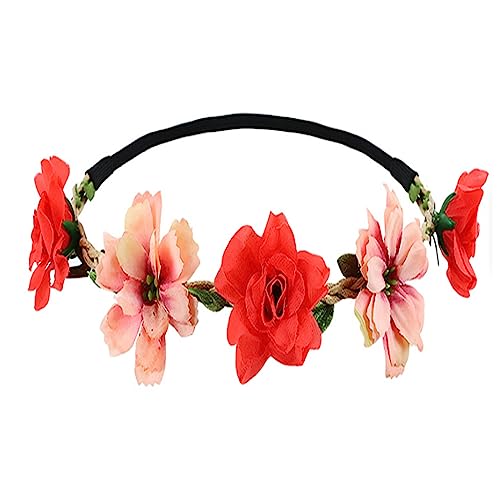 Haarschmuck mit Rosenblüte, Brautschmuck, dunkelrosa, Feen-Kopfschmuck, Braut-Kopfschmuck für Strand, Hochzeit, Requisiten, Braut-Haarschmuck von HNsdsvcd