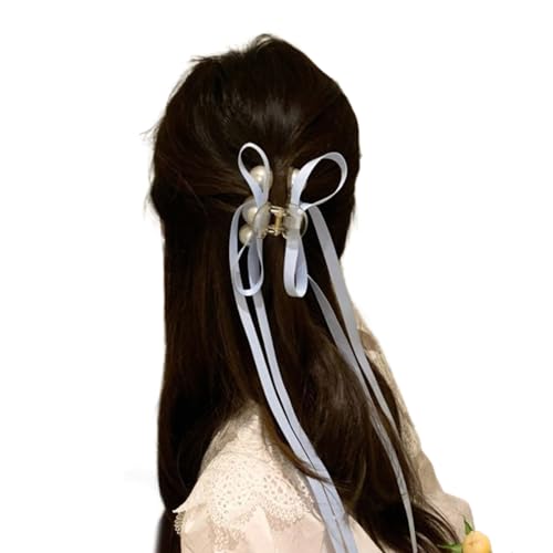 Haarspangen mit Schleifenband, Ballett-Haarspange, Perlen, Schleife, Haar-Accessoire, bunt, stilvolles Stirnband für Damen, dünne und dicke Haarspange von HNsdsvcd