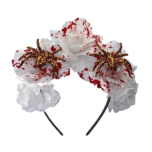 Halloween-Blumen-Haarband, Pfingstrose, Lolita-Stil, Kostüm, Kopfbedeckung, Party-Requisiten, Gothic-Haarschmuck, Damen, Halloween-Haarband von HNsdsvcd