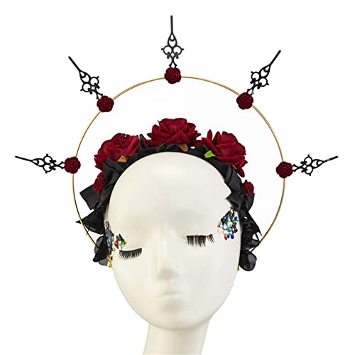 HaloCrown Stirnband mit Stacheln, HaloCrown, Kopfbedeckung, Kopfschmuck, Gothic-Blumen-Haarband, HaloCrown von HNsdsvcd