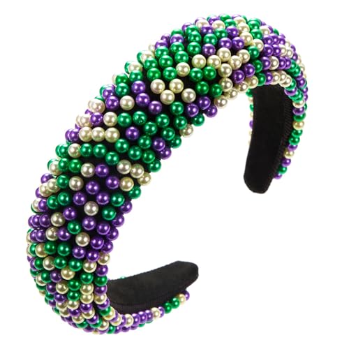 Handgefertigtes Stirnband, festlich, barocke Perlen, Haarband, Schwamm, Kopfbedeckung, Totenkopf-Top, Haarreif, Patrick's Day, Schmuck, einzigartiger und trendiger Haarreif von HNsdsvcd