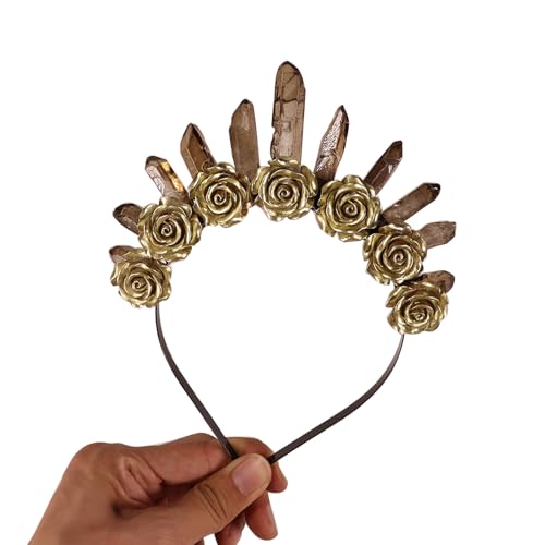 Kristall-Blumen-Haarband für Damen, Strandparty, Kopfschmuck, Brautschmuck, Hochzeit, Party, Haarreif, Karneval, Luxus-Haarschmuck, Kunstkristall-Stirnband, Musik-Festival-Zubehör von HNsdsvcd