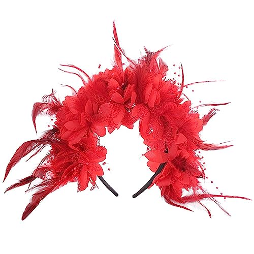 Kunstblumen-Haarband für Damen, modisch, handgefertigt, Halloween-Haarreif, Haarschmuck, Halloween-Blumen-Haarband, Blumenstirnband, Halloween-Haarbänder für Frauen von HNsdsvcd