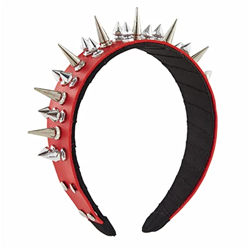 Leder-Stirnband mit Nieten, Punk-Stirnband, Stachel-Stirnband, Gothic-Tiaras, Steampunk-Rock-Stirnband für Herren, Rock-Stirnband für Herren von HNsdsvcd