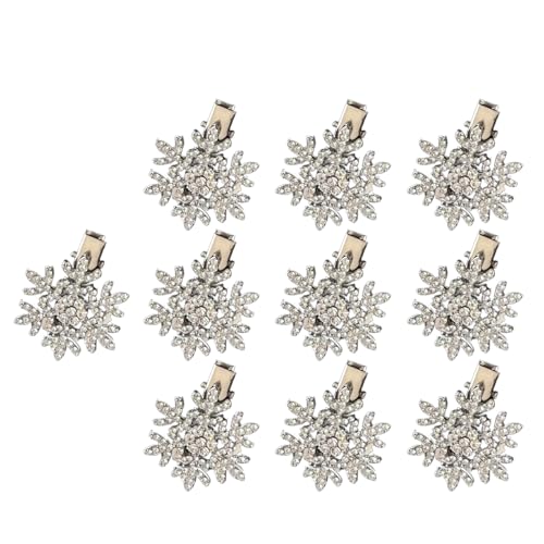 Mädchen-Schneeflocken-Clip, Weihnachts-Kristallschmuck, Haarnadel, niedlich, glitzernd, Entenschnabel-Clip, Haarnadel, süßer, niedlicher Kristallschmuck, Schneeflocken-Haarspangen für Kinder von HNsdsvcd