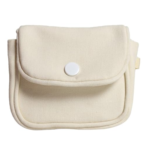 Modische Leinentasche, bunt, Geldbeutel, Make-up, Organizer, Tasche, Kopfhörer-Tasche, multifunktional, für Reisen, unverzichtbare Outdoor-Aktivitäten, weiß von HNsdsvcd