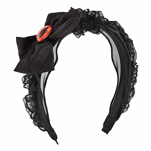 Plissiertes Stirnband, schwarzes Stirnband, Gothic-Kopfbedeckung, Halloween, böse Augen, Stirnband für Damen, Punk, Gothic, schwarzes Stirnband von HNsdsvcd