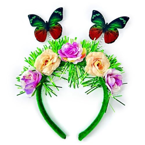 Realistisches Schmetterlings-Haarband für Mädchen und Frauen, Party-Requisiten, Stirnband, bunte Blume, Haarschmuck, Haarschmuck für Damen, Mädchen, Haarband, Festival-Stirnband von HNsdsvcd