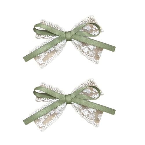 Ribbon Bow Elegant 2000er Stil Seitenclip Bogen Haarclip Süßer Fairy Bow Spitze Bowknot Balletcore von HNsdsvcd