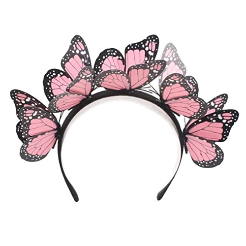 Schmetterlings-Fascinator für Cosplay, Party, Hochzeit, Festivals, Mädchen, Brautschmuck, Schmetterlings-Stirnband, Flora-Fairy-Kopfbedeckung, Braut-Kopfschmuck von HNsdsvcd