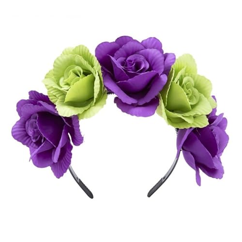 Simulation Stoff Blume Haarband für Frauen Rose Blume Stirnband Karneval Party Haarband Elegant Floral Haar Ornament Künstliche Blume Stirnband von HNsdsvcd