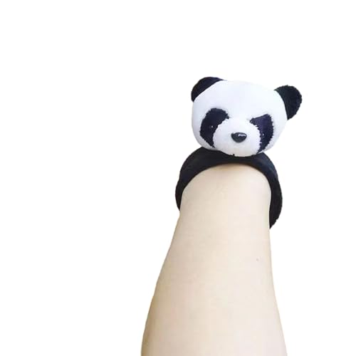 Süßes Haarseil, rutschfestes Haarband für Kinder, niedliches Panda-Haarband und Slap Armband, Brosche für Cosplay, Haarseil für Mädchen, Haarverlängerung, elastisches Haarseil, Haarseil für Zöpfe von HNsdsvcd