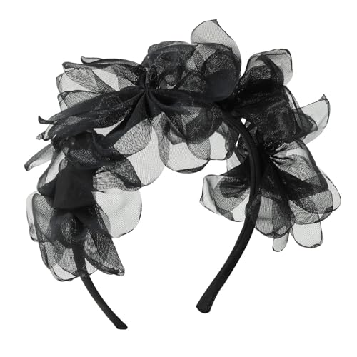 Tüll-Blumen-Haarbänder, schöne Prinzessinnen-Kopfbedeckung, große Blume, Haarbänder, Zubehör, Frühlings-Haarbänder, Geburtstagsparty, Blumenstirnband von HNsdsvcd