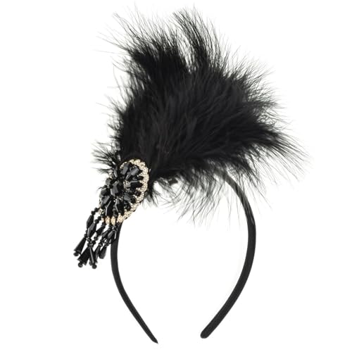 Vintage-Fascinator-Stirnband, exquisiter Kristall, für Teeparty, Hochzeit, Kostüm, elegante Perlen, Damen-Kopfbedeckung für Hochzeit, Feder-Fascinator für Frauen von HNsdsvcd