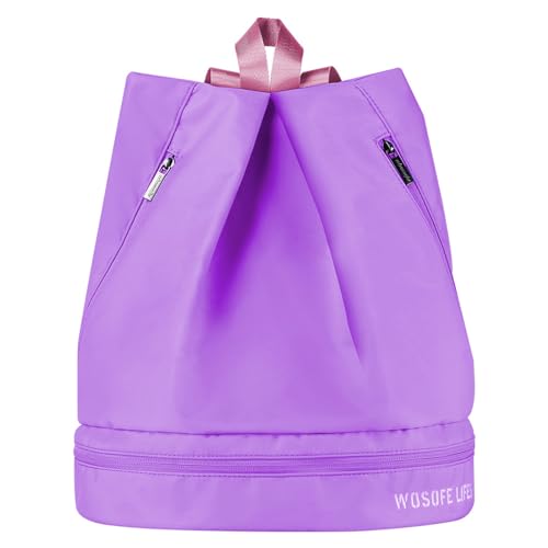 Wasserdichter Golf-Rucksack mit Außenseite für Sport, Urlaub, Fitnessstudio, Tasche, große Golf-Schuhtaschen mit Fächern, Damen-Golftasche, violett von HNsdsvcd