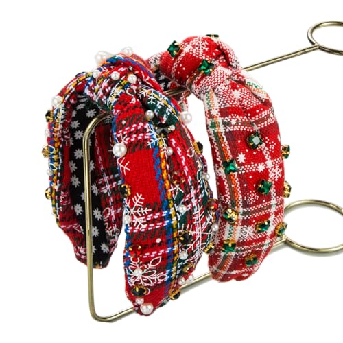 Weihnachts-Stirnband, zarte Knoten, breite Krempe, Haarband mit breiter Krempe, Haar-Accessoire, Weihnachts-Stirnbänder für Damen, breite Weihnachts-Stirnbänder für Kinder, breite von HNsdsvcd