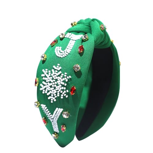 Weihnachts-Stirnband mit breiter Krempe, grüne Perlen, verziert, Yoga, Sport, Weihnachts-Stirnband für Damen, Weihnachts-Stirnbänder für Kinder, breite Weihnachten von HNsdsvcd