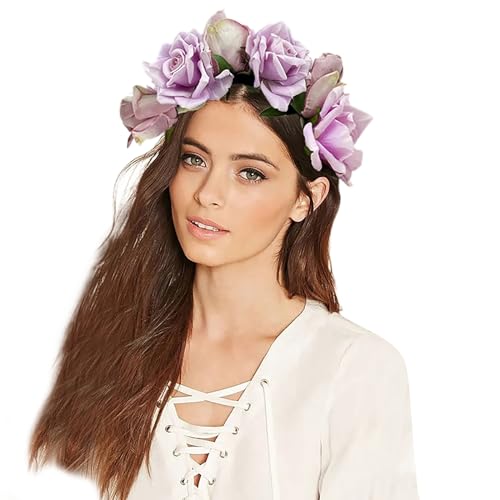 Zarte Blumen-Haarreif, Sommer, Frühling, Stirnband, Hochzeit, Party, Braut, Bohemian-Stil, Blumen-Haarband, Barock-Stirnband, Hochzeit, Barock-Stirnbänder für Damen von HNsdsvcd