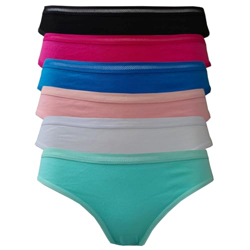 HO-Ersoka Damen String Tanga Set | Tangas Baumwolle Lochmuster Bund| 6 Stück | 6er Pack sexy Strings | Frauen Tangas Slips Höschen Cotton Unterhosen Baumwolltangas M (36-38) von HO-Ersoka