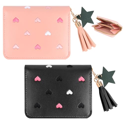 HO-SFSM 2 Stück Geldbeutel Kinder, Nette Portmonee, PU Mini Geldbörse Damen für Kinder Mädchen Geburtstag Geschenk von HO-SFSM