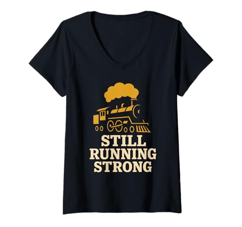 Damen Modelleisenbahn Opa Eisenbahn Hobby Dampflokomotive Layout Bauen T-Shirt mit V-Ausschnitt Damen Modelleisenbahn Opa Eisenbahn Hobby Dampflokomotive Layout Bauen T-Shirt mit V-Ausschnitt von HO Scale Railway Enthusiast Engineer Train Club