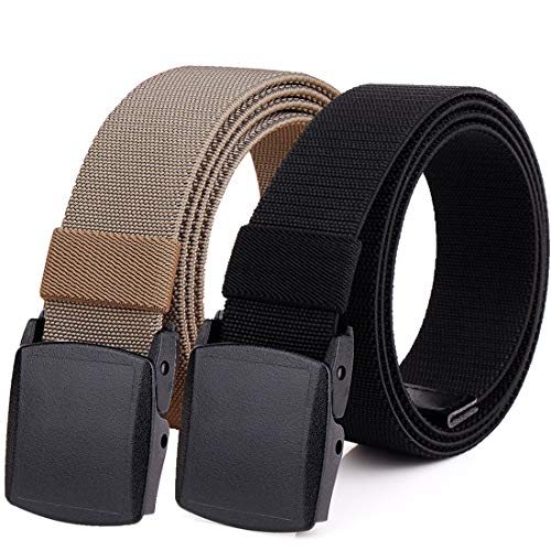 HOANAN 2er-Pack Elastischer Stretch-Gürtel, Herren, alle Größen, kein Metall, Nylon, taktischer Wandergürtel, 2er-Pack, blackbrown, 142.24 cm HOANAN 2er-Pack Elastischer Stretch-Gürtel, Herren, alle Größen, kein Metall, Nylon, taktischer Wandergürtel, 2er-Pack, blackbrown, 142.24 cm von HOANAN