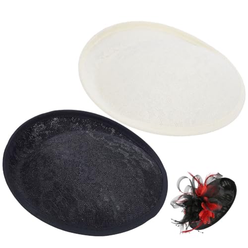 HOBBIESAY 2 Stück Hutbasis 2 Farbenmillinery Fascinator Basis Stoff Fascinator Hutbasis Cocktailhüte Herstellungsbasis Frauen Sinamay Hutbasis Für Die Herstellung von Party Hochzeits Kirchenhüten von HOBBIESAY